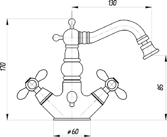 Смеситель Migliore Princeton Plus для биде ML.PRP-8044.CR