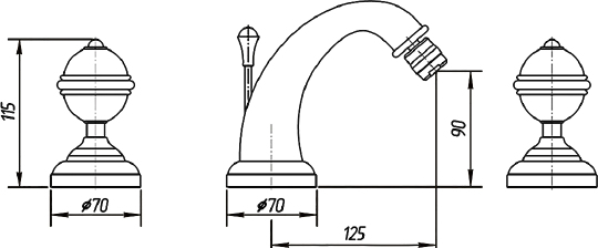 Смеситель Migliore Cristalia Swarovski для биде 18584
