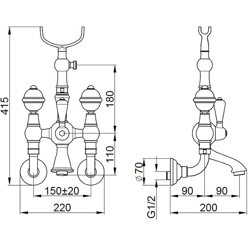 Смеситель Migliore Cristalia Swarovski для ванны с душем 18580