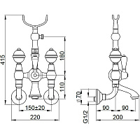 Смеситель Migliore Cristalia Swarovski для ванны с душем 18580