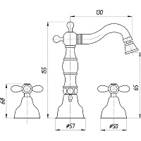 Смеситель Migliore Princeton Plus для биде ML.PRP-8025.BR
