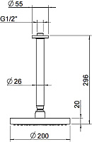 Webert Opera Верхний душ 20х20хh29,6 см, цвет: хром AC0940015PVC