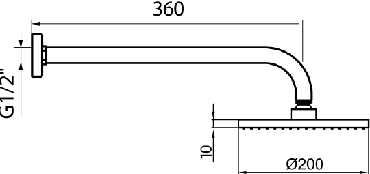 Webert Comfort Верхний душ 56х20хh30 см, цвет: хром AC0013015PVC
