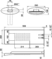 Webert Aria Верхний душ 55х20хh10 см, цвет: хром AC0741845