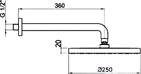 Webert Comfort Верхний душ 48,5х25хh30 см, цвет: хром AC0398015PVC