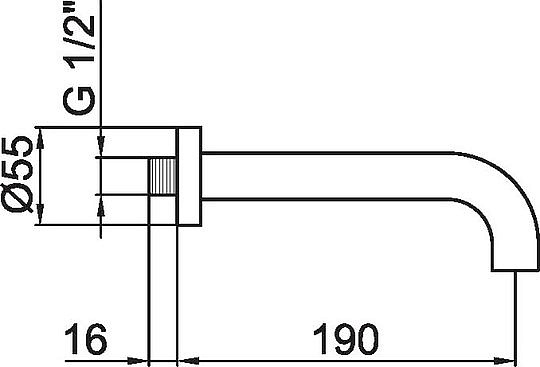 Webert Elio Излив для смесителя 35х30хh18 см, цвет: хром AC0371015