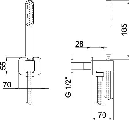 Webert Comfort Душевой гарнитур 20х25хh110 см, цвет: хром AC0847015