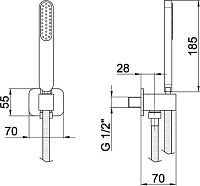 Webert Comfort Душевой гарнитур 20х25хh110 см, цвет: хром AC0847015