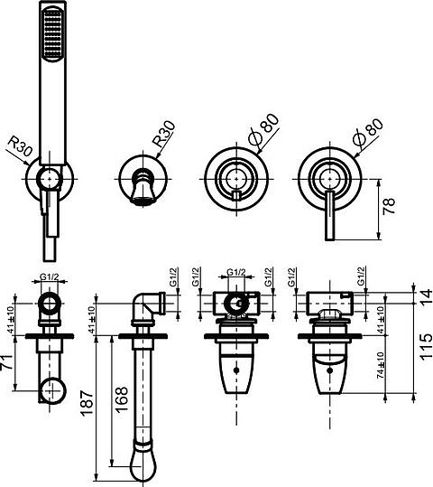 Webert Opera Moderna Смеситель для ванны, цвет: хром OE860312015