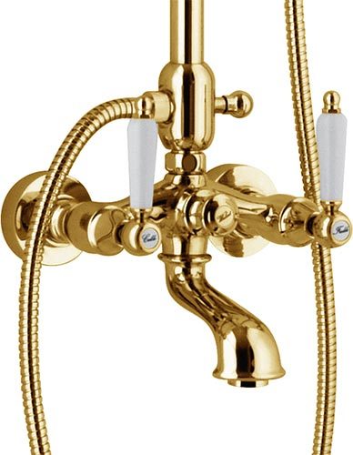 Webert Dorian Душевая стойка с верхним душем 43х20х115,5h см, цвет: золото DO721208010