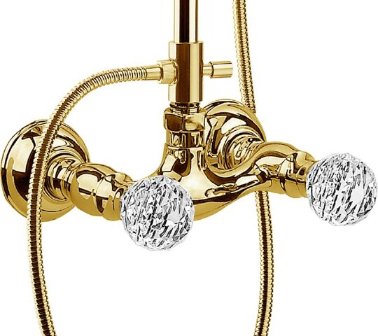 Webert Karenina Душевая стойка с верхним душем 47,5х22х141h см, цвет: золото KA760405010