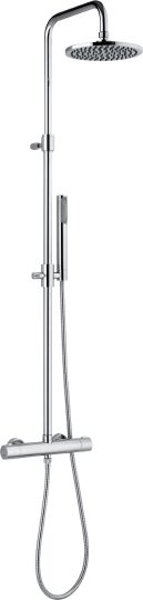 Webert Elio Душевая стойка с верхним душем 40х35х125h см, цвет: хром EL980507015METAL