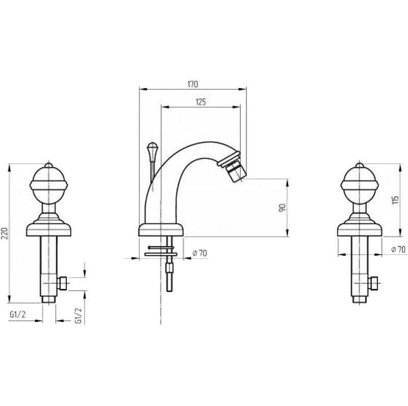 Смеситель Migliore Cristalia Swarovski для биде 18579