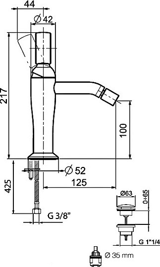Webert Opera Смеситель для биде, цвет: графит OA840102985