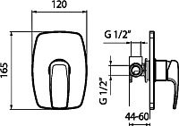 Webert Kimono Смеситель для душа, цвет: хром KI880101015