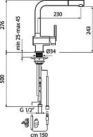 Смеситель Webert Azeta  для кухонной мойки, хром AZ940302015
