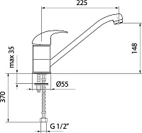 Смеситель Webert Sax  для кухонной мойки, хром SX920102015