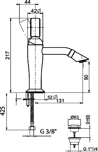 Webert Opera Смеситель для раковины, цвет: хром OA830102015
