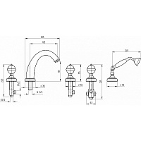 Смеситель Migliore Cristalia Swarovski на борт ванны 18581