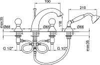 Webert Karenina Смеситель на борт ванны, цвет: золото KA730101010