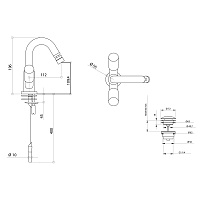 Bongio Aqua Смеситель для биде, цвет хром 40522CRCR0RBG