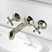 Sbordoni Deco Prestige Смеситель для раковины на 3 отв., излив 25 см, цвет никель DE142pNI