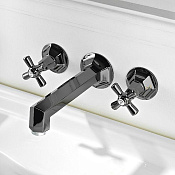 Sbordoni Deco Prestige Смеситель для раковины на 3 отв., излив 25 см, цвет черный никель DE142pNN