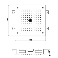 Almar Square 380 Потолочный душ 38х38 см, встраиваемый, 2 режима, цвет: mirror stainless steel E044258.MS