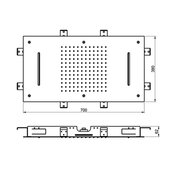 Almar Square Потолочный душ 70х38 см встраиваемый, 2 режима, цвет: mirror stainless steel E044110.MS