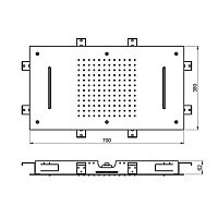 Almar Square Потолочный душ 70х38 см встраиваемый, 2 режима, цвет: mirror stainless steel E044110.MS