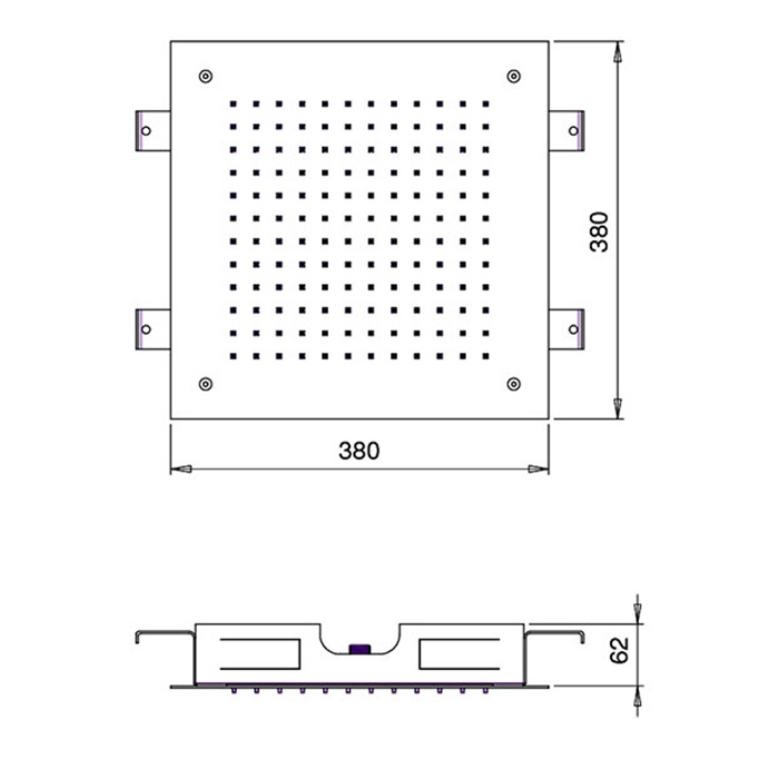 Almar Square 380 Потолочный душ 38х38 см, встраиваемый, 1 режим, цвет: mirror stainless steel E044046.MS