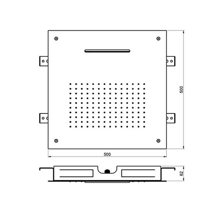 Almar Square 500 Потолочный душ 49,8х49,8 см, встраиваемый, 2 режима, цвет: mirror stainless steel E044109.MS