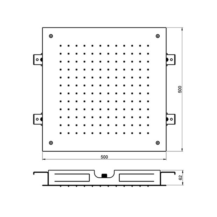 Almar Square 500 Потолочный душ 49,8х49,8 см, встраиваемый, 1 режим, цвет: mirror stainless steel E044024.MS