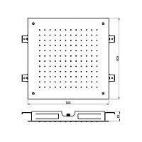 Almar Square 500 Потолочный душ 49,8х49,8 см, встраиваемый, 1 режим, цвет: mirror stainless steel E044024.MS