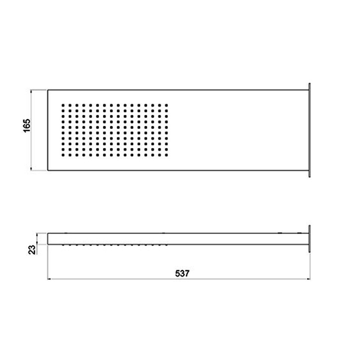 Almar Smart Верхний душ с кронштейном настенным 53,7х19,2 см, 1 режим, цвет: mirror stainless steel E044200.MS