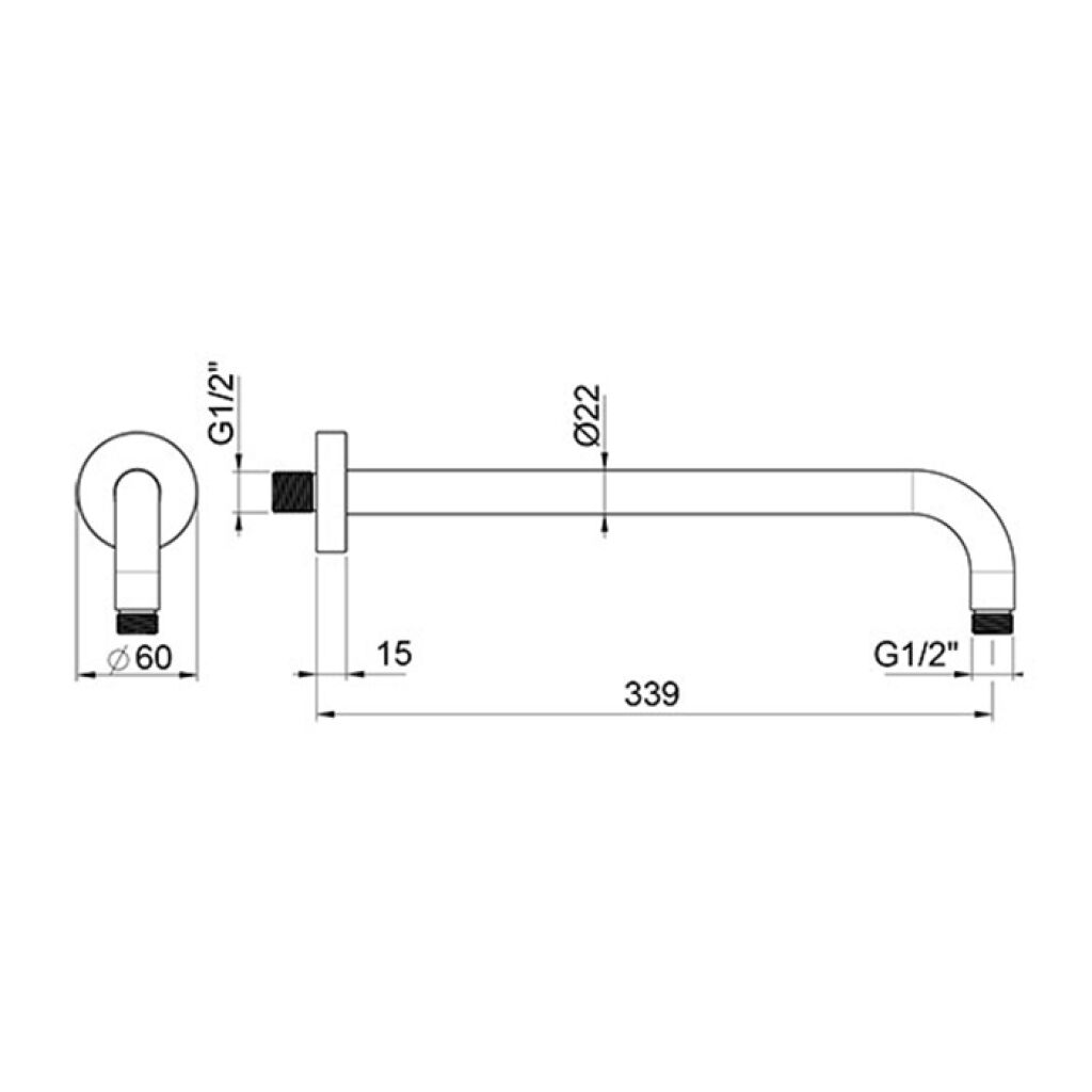 Almar Round Кронштейн для верхнего душа настенный 34 см, цвет: chrome E021118.CR