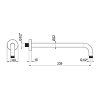 Almar Round Кронштейн для верхнего душа настенный 34 см, цвет: chrome E021118.CR