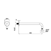 Almar Round Кронштейн для верхнего душа настенный 35 см, цвет: chrome E021113.CR