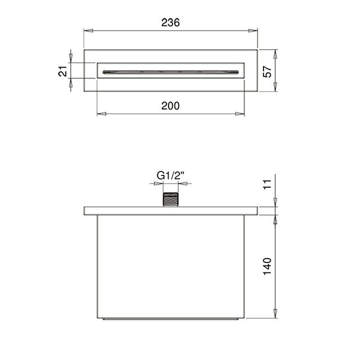 Almar Waterfall Излив настенный для ванны 14 см, цвет: mirror stainless steel E044086.MS