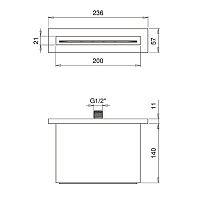 Almar Waterfall Излив настенный для ванны 14 см, цвет: mirror stainless steel E044086.MS