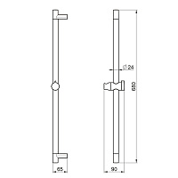Almar Smart Душевая штанга 68 см с держателем для лейки, цвет: chrome E087061.CR