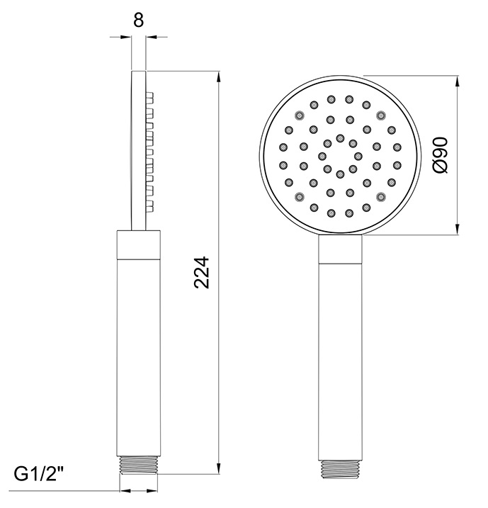 Almar Posh Ручной душ d9 см, 1 режим, цвет: chrome E082108.CR
