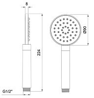 Almar Posh Ручной душ d9 см, 1 режим, цвет: chrome E082108.CR