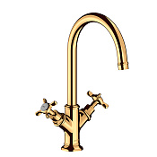 Axor Montreux Смеситель для раковины на 1 отверстие с донным клапаном, цвет: полированное золото 16506990