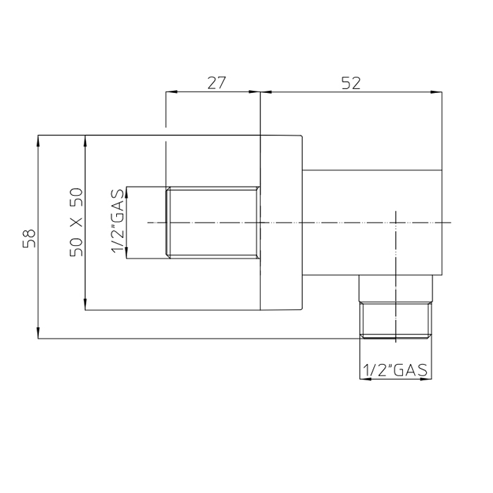 Bossini Quadra Шланговое подключение, цвет: chrome V00240.030