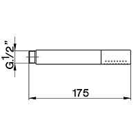 Cisal Shower Душевая лейка с латунной ручкой, 1 вид струи, цвет: night black DS01409040