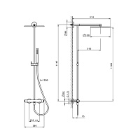 Cisal LineaViva Душевая стойка с термостатическим смесителем, цвет: chrome LVC7803021