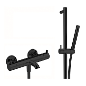 Cisal Less New Смеситель термостатический для ванны, с душевым комплектом, цвет: night black LNS2301640