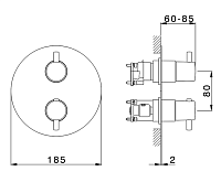 Cisal Less Minimal Смеситель термостатический для душа встраиваемый на 1-3 потребителя, цвет: chrome LM0BT03021