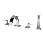 Cisal Wave Смеситель на борт ванны, с ручным душем, на 4 отверстия, цвет: chrome WA00026221